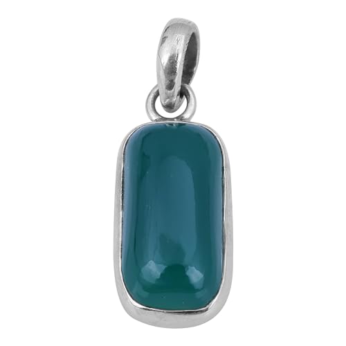 Green Onyx Cabochon Pendant, 925 Sterling Silver Handmade Pendant, Statement Pendant von Meadows