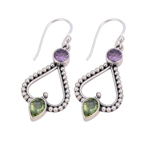 Handmade Multi Gemstone Earring, 925 Sterling Silver Earring, Women Earring von Meadows