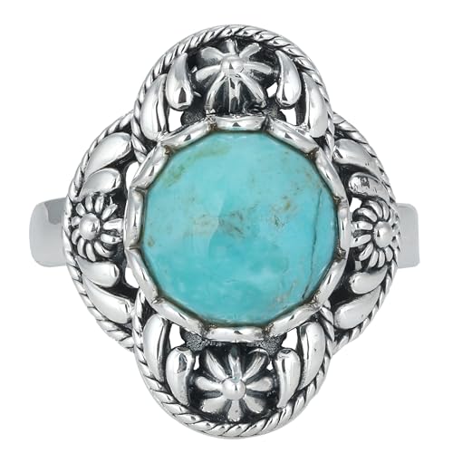 King Man Turquoise Ring, 925 Sterling Silver Ring, Antique Ring For Her, Ring Size 7 USA von Meadows