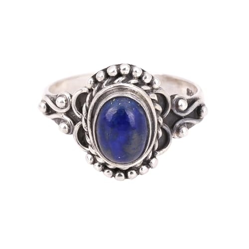 Lapislazuli Ring, 925 Sterling Silber, Handgefertigter Ring für Damen, Bohemian Ring, Edelstein, Lapislazuli von Meadows