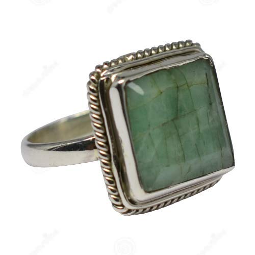 Meadows 925 Sterlingsilber Smaragd Edelstein Ringgröße 7.5 US Ring Schmuck Crystalcraftindia von Meadows