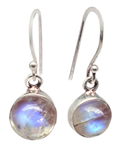 Meadows BOX-39 E-1906 Ohrhänger, 925er Sterlingsilber, Regenbogen-Mondstein, Sterling Silber Stein, Mondstein von Meadows