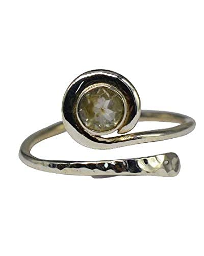 Meadows Ring aus 925er Sterlingsilber, klarer Quarz-Edelstein, Größe verstellbar, Schmuck, Sterling Silber Silber Sterlingsilber Silber Stein, transparent, Quarz von Meadows