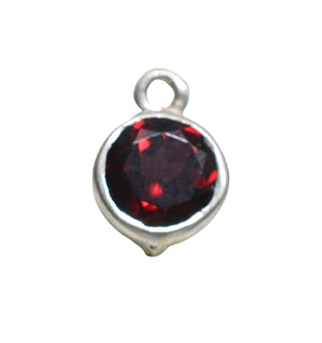 Meadows Rund Granat Kleiner Anhänger Charm Rot Edelstein Geburtsstein Schmuck Geburtstagsgeschenk für Sie Fein Schmuck von Meadows