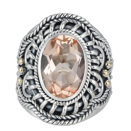 Morganite Quartz Ring, 925 Sterling Silver Ring, Antique Ring For Her, Ring Size 7 USA von Meadows