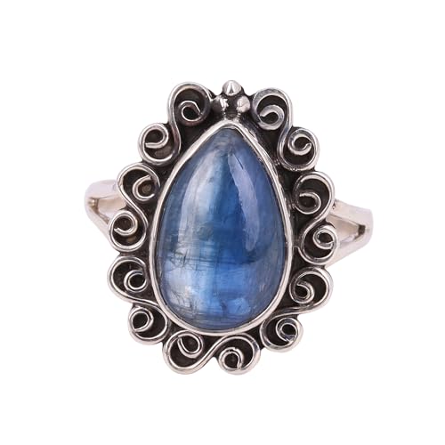 Natürlicher Kyanitring, 925er Sterlingsilber, handgefertigter Ring für Damen, Bohemian-Ring, Edelstein, Kyanit von Meadows