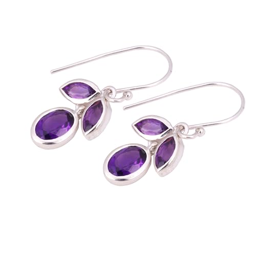 Natural Amethyst Earring, Handmade Earring For Women, 925 Sterling Silver Earring von Meadows