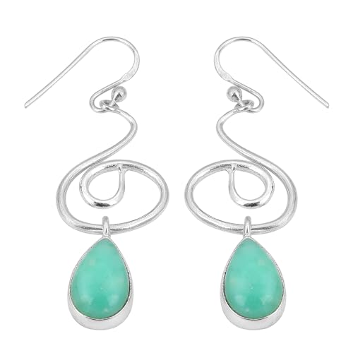 Natural Chrysoprase Earring, 925 Sterling Silver Gemstone Earring, Statement Earring von Meadows