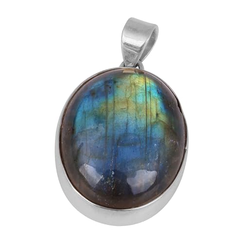 Natural Labradorite Pendant, 925 Sterling Silver Handmade Pendant, Statement Pendant von Meadows