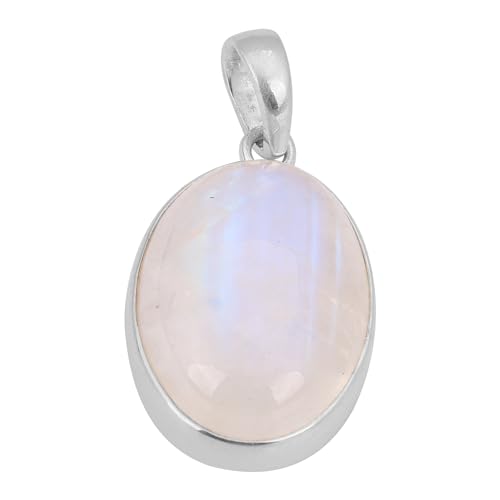 Natural Rainbow Moonstone Pendant 925 Sterling Silver Jewelry Gift Valentine's Jewelry von Meadows