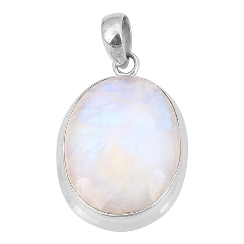 Natural Rainbow Moonstone Pendant Handmade 925 Sterling Silver Jewelry Gift Valentine's Jewelry von Meadows