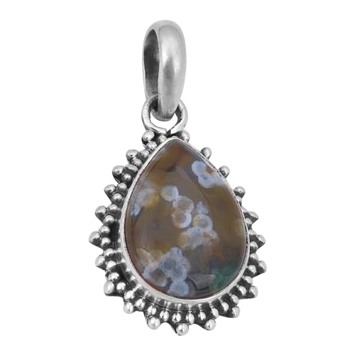 Ocean Jasper Pendant, 925 Sterling Silver Handmade Pendant, Statement Pendant von Meadows