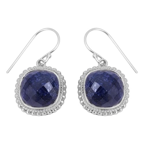 Ohrringe für Damen, 925 Sterling Silber, Sterling Silber, Blue Sapphire von Meadows