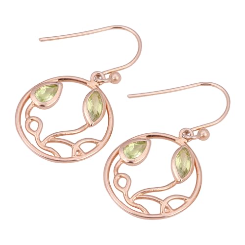 Peridot Earring, Designer Earring For Women, Rose Gold Plated 925 Sterling Silver Earring von Meadows