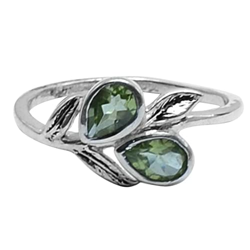 Peridot Edelstein Ringe Silberring Edelschmuck Wiesen 925 Sterling Silber CCI von Meadows