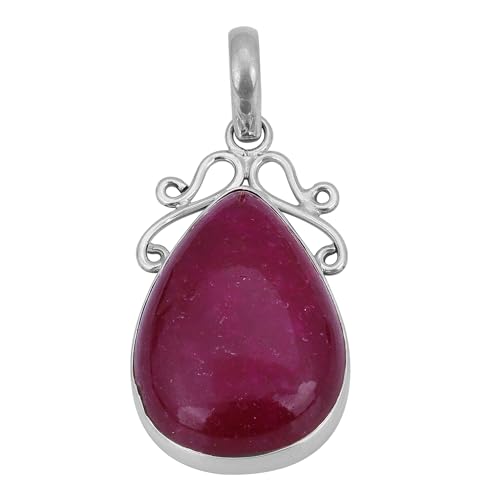 Pink Aventurin Gemstone Anhänger, 925 Sterling Silber, handgefertigt, Valentine's Jewelry, 51x22mm, Sterling-Silber, Aventurin von Meadows