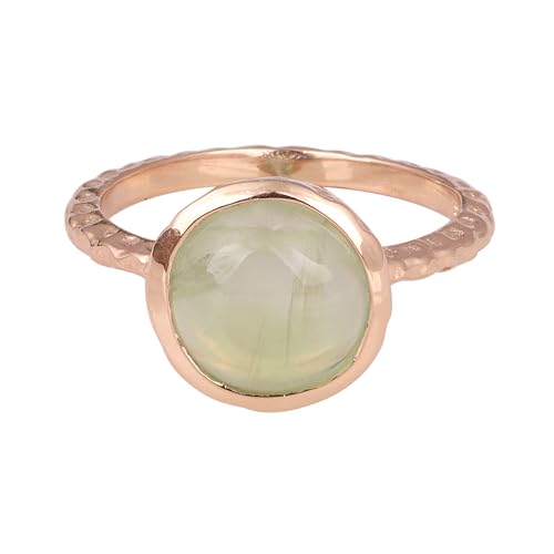 Prehnite Ring, Best For Gift, Rose Gold Plated 925 Sterling Silver Ring Size 7 USA von Meadows