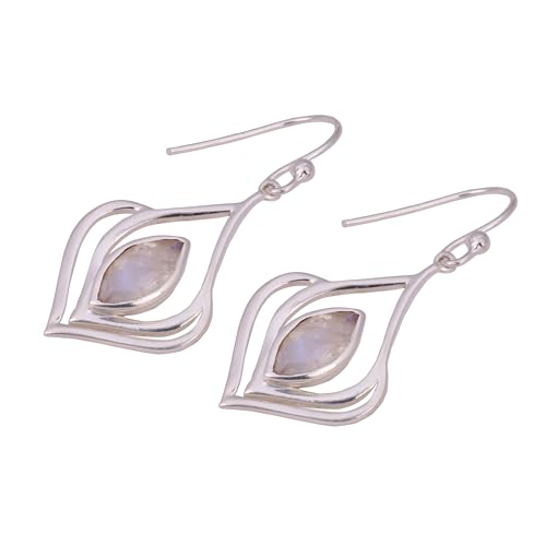 Rainbow Moonstone Earring, 925 Sterling Silver Gemstone Earring, Statement Earring von Meadows