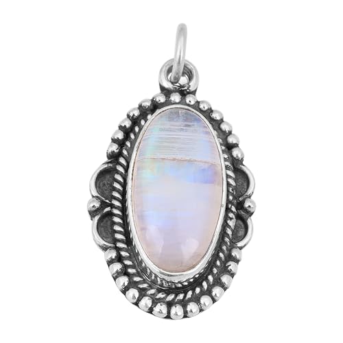 Rainbow Moonstone Pendant, 925 Sterling Silver Pendant, Handmade Gemstone Gifts von Meadows