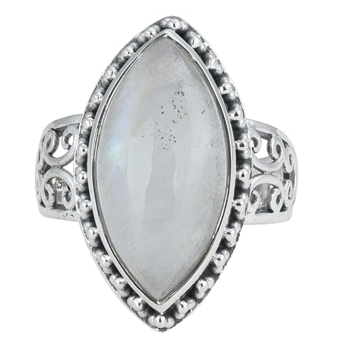 Rainbow Moonstone Ring, 925 Sterling Silver Ring, Unique Ring For Her, Ring Size 7 USA von Meadows