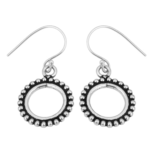 Silver Dots Earrings For Women, Fine 925 Sterling Silver Earrings Hoop Earring von Meadows