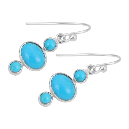 Sleeping Beauty Turquoise Dangle Earring, 925 Sterling Silver Women Earring, Gemstone Gifts von Meadows