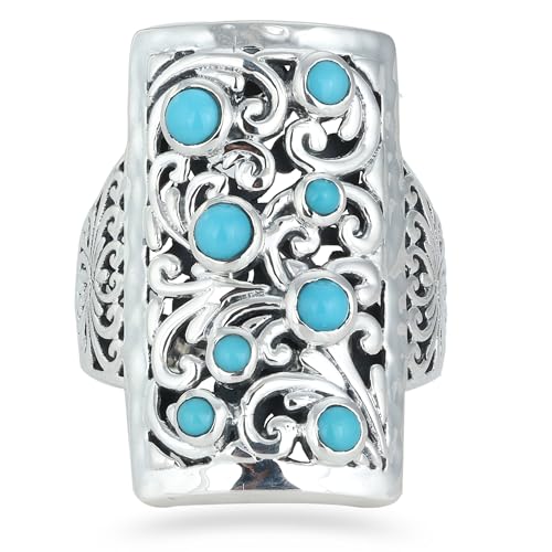 Sleeping Beauty Turquoise Ring, 925 Sterling Silver Ring, Unique Ring For Her, Ring Size 7 USA von Meadows