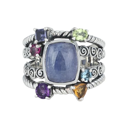 Tanzanite & Multi Gemstone Ring, 925 Sterling Silver Ring, Unique Ring For Her, Ring Size 7 USA von Meadows