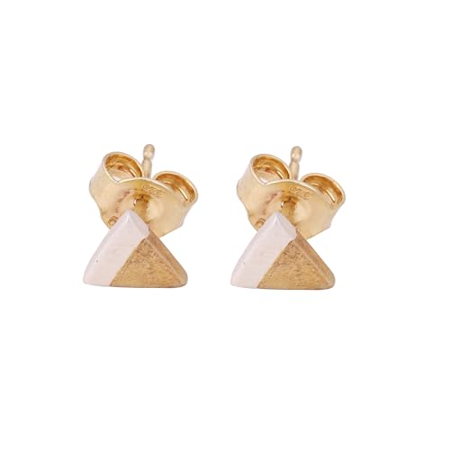 Triangle Shape Gold Plated 925 Sterling Silver Earring, Bohemian Earring, Stud Earring von Meadows