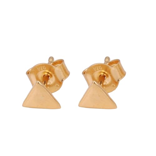 Triangle Shape Gold Plated 925 Sterling Silver Earring, Bohemian Stud Earring von Meadows