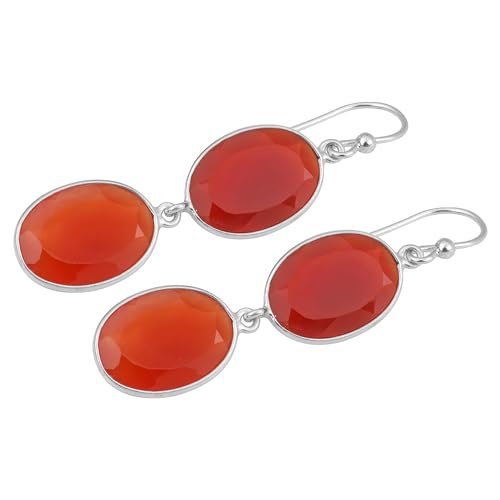 Two Carnelian Gemstone Earring, 925 Sterling Silver Earring, Bohemian Earring von Meadows