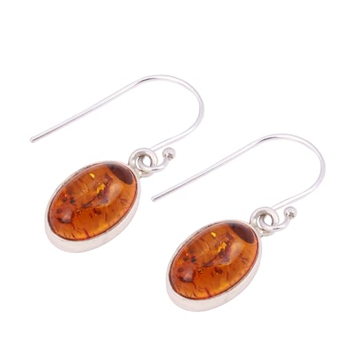 Yellow Amber Earring, Gemstone Earring, 925 Sterling Silver Earring, Bohemian Earring von Meadows