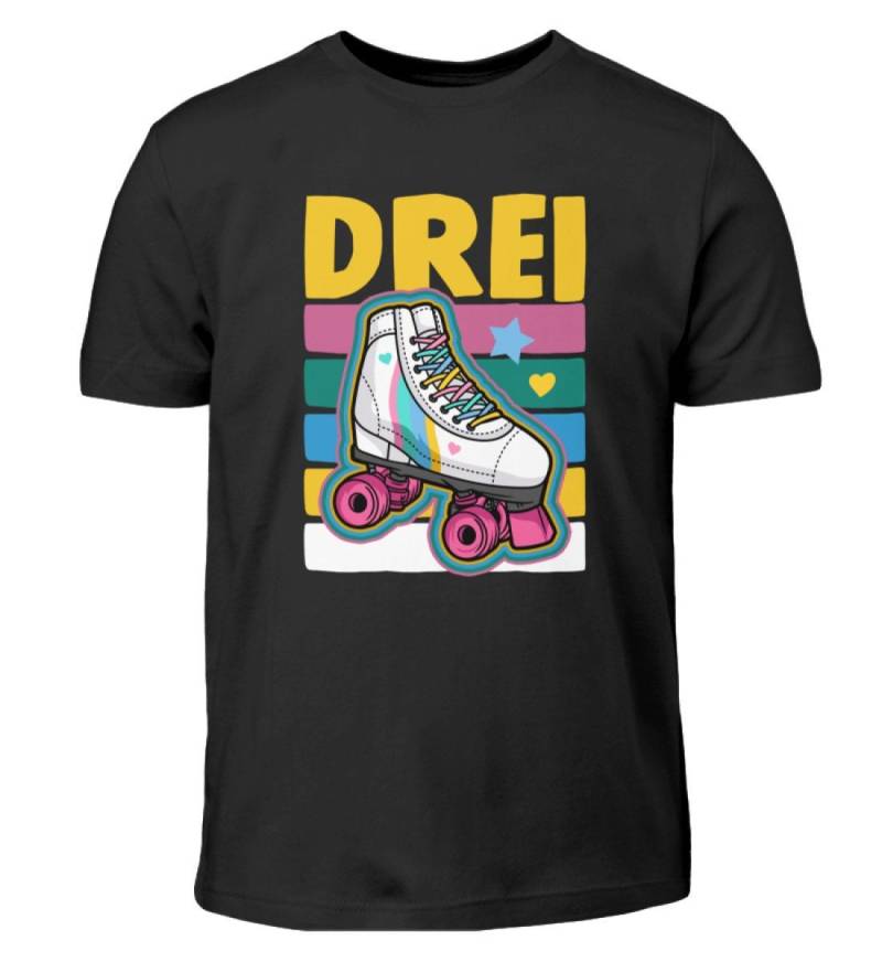 3. Geburtstag 3 Jahre Alt Rollschuh Rollschuhfahrer Rollerskating Jamskating Kindergeburtstag - Kinder T-Shirt von MeallasShop