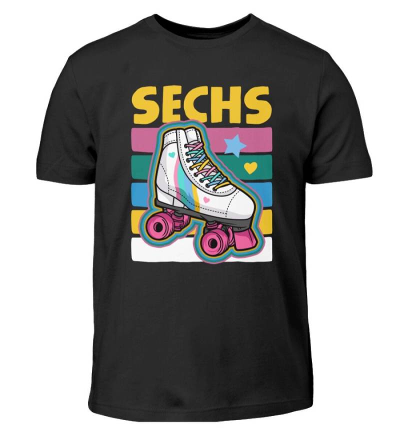 6. Geburtstag Sechs Rollschuh Rollschuhfahrer Rollerskating Jamskating Kindergeburtstag - Kinder T-Shirt von MeallasShop