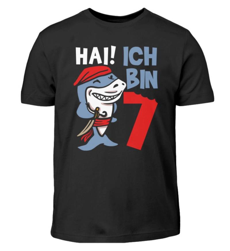 7. Geburtstag Hai Pirat 7 Jahre Alt Kindergeburtstag Piraten Mottoparty Hai Ich Bin - Kinder T-Shirt von MeallasShop