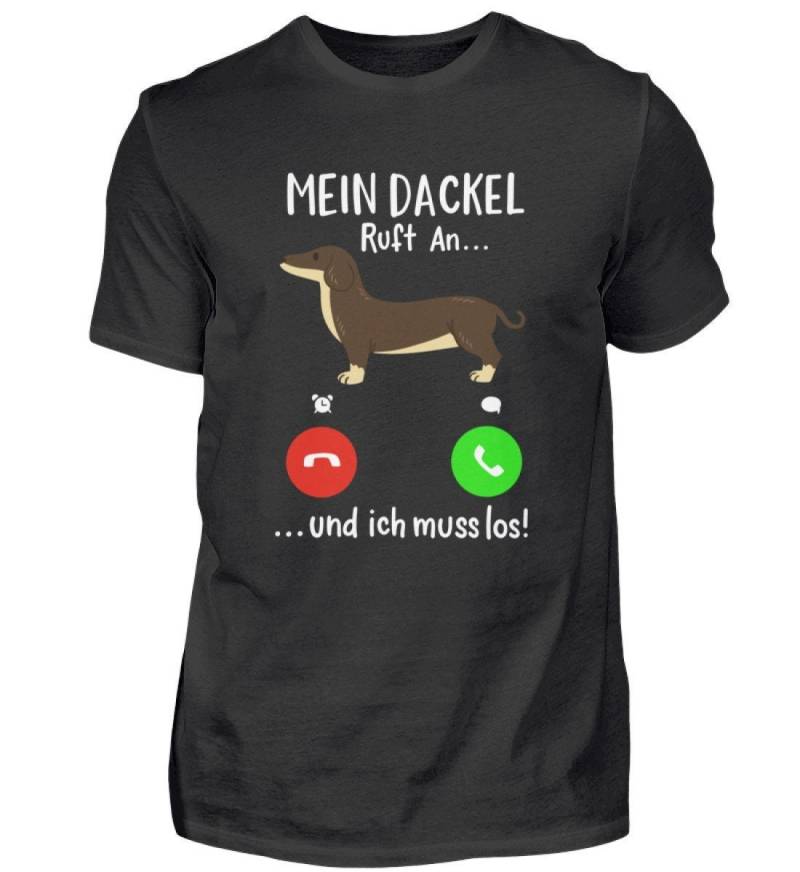 Dackel T-Shirt Hund Dackel-Besitzer Dachshund Teckel Mein Ruft An Und Ich Muss Los - Herren Shirt von MeallasShop