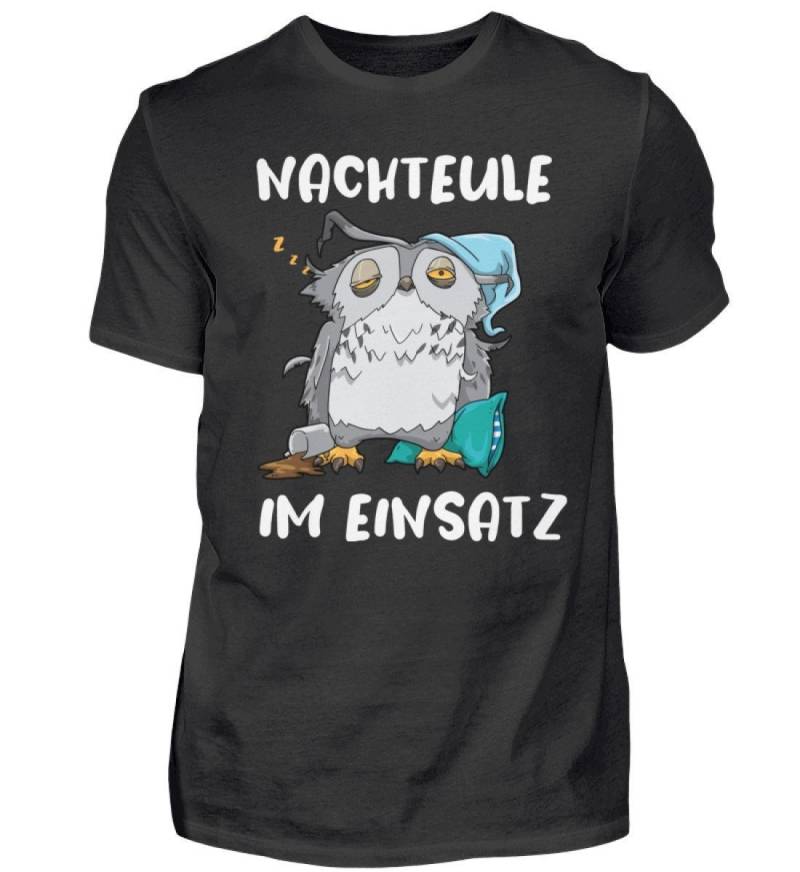 Eulen T-Shirt Schichtarbeiter Nachtschwester Nachtmenschen Nachtarbeiter Nachteule Im Einsatz - Herren Shirt von MeallasShop