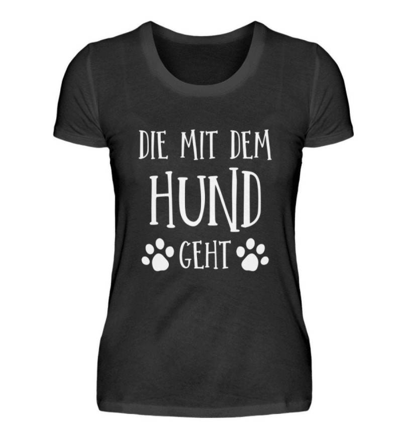 Hunde T-Shirt Frauchen Hundebesitzer Hundehalter Die Mit Dem Hund Geht - Damenshirt von MeallasShop