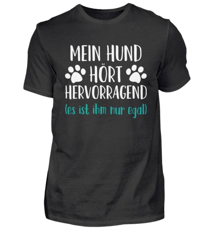 Hunde T-Shirt Hundehalter Spruch Mein Hund Hört Hervorragend | Es Ist Ihm Nur Egal - Herren Shirt von MeallasShop