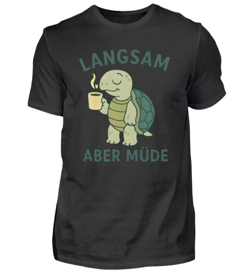Langsam Aber Müde - Lustige Schildkröte Shirt Morgenmuffel Kaffee Tierhumor Kaffeeliebhaber Herren von MeallasShop