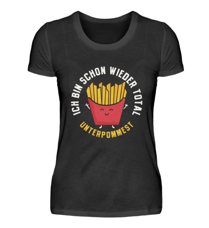 Pommes Shirt Fritten Frites Rot Weiß Fast Food Fingerfood Spruch - Damenshirt von MeallasShop