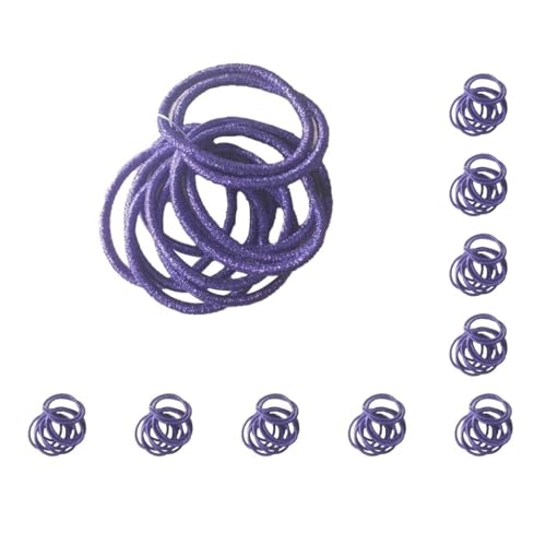 10 Set 10 Stück Haarbänder Topknot Haarband Verstellbar Dekorative Solide Kopfbedeckung Pferdeschwanz Halter für Frauen Zubehör Lila von Mealoodiousmusea