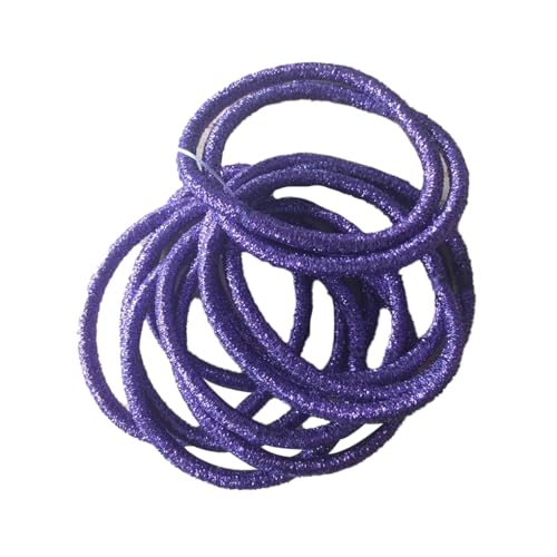 10 Stück Haarbänder Topknot Haarband Verstellbar Dekorative Solide Kopfbedeckung Pferdeschwanz Halter für Frauen Zubehör Lila von Mealoodiousmusea