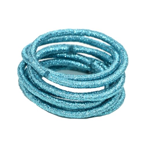 10 Stück Haarbänder Topknot Haarband Verstellbar Dicke Pferdeschwanzhalter Nahtlose Haargummis Mädchen Zubehör Hellblau von Mealoodiousmusea