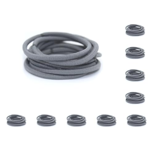 10 x gemischte Haarbänder, einfacher Stil, solider Pferdeschwanz-Halter, nahtlose Haargummis, Mädchen, Styling-Zubehör, grau, 10 Stück von Mealoodiousmusea