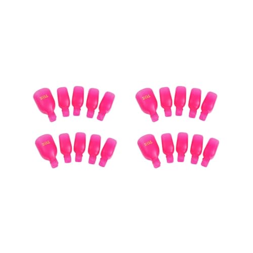 2 Set 5 Stück Kunststoff Fuß Zehen Nagel Entferner Nail Art Soak Off Cap Clip UV Gel Polish Remover Wrap Tool Sets, Rose Red von Mealoodiousmusea
