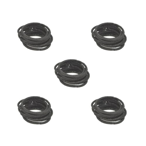 5 Set 10 Stück Haarbänder Bling Topknot Solid Universal Schutz Dicke Pferdeschwanz Halter Scrunchies Mädchen Zubehör Schwarz von Mealoodiousmusea