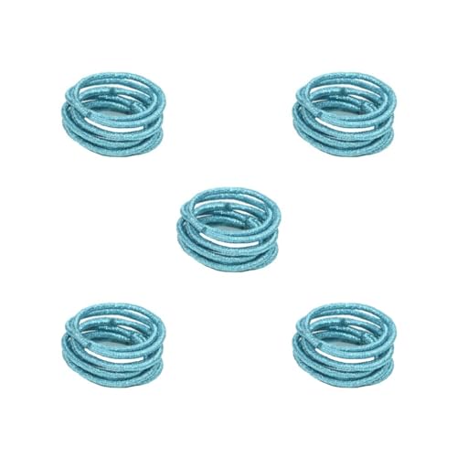 5 Set 10 Stück Haarbänder Topknot Haarband Verstellbar Dicke Pferdeschwanz Halter Nahtlose Scrunchies Mädchen Zubehör Hellblau von Mealoodiousmusea