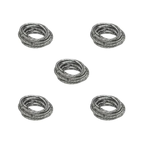 5 Set 10 Stück Haarbänder verstellbar dekorative Kopfbedeckung schützender Pferdeschwanzhalter Scrunchies Mädchen Zubehör Silber Schwarz von Mealoodiousmusea