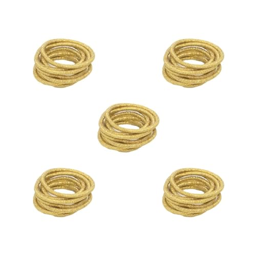 5 Set 10 Stück Haargummis Bling Dekorative Universal Schutz Dicke Pferdeschwanz Halter Scrunchies für Frauen Zubehör Gold von Mealoodiousmusea